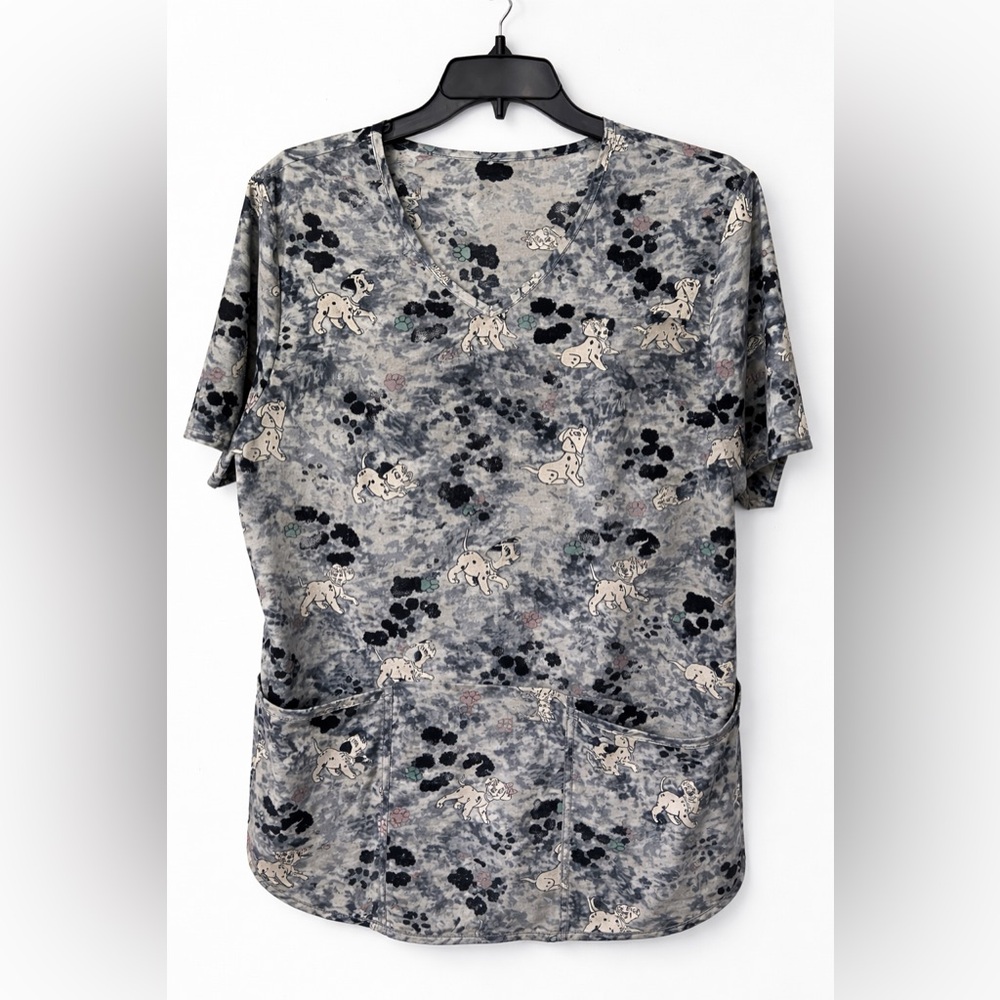 2 - Disney 101 Dalmatians Print V-Neck Top (One Black & One Grey)